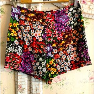 Equipment black silk floral high waist shorts xs